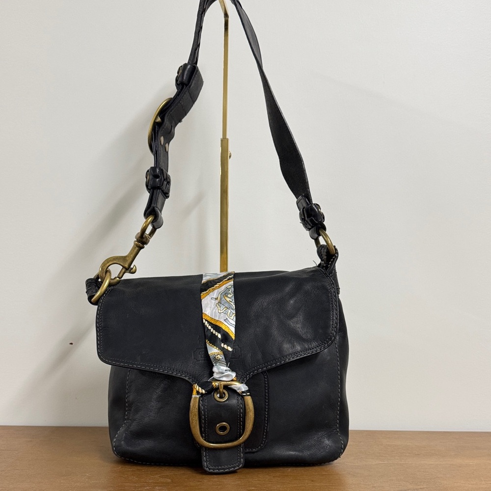 Coach Black Bleeker Shoulder Bag with Gold Details